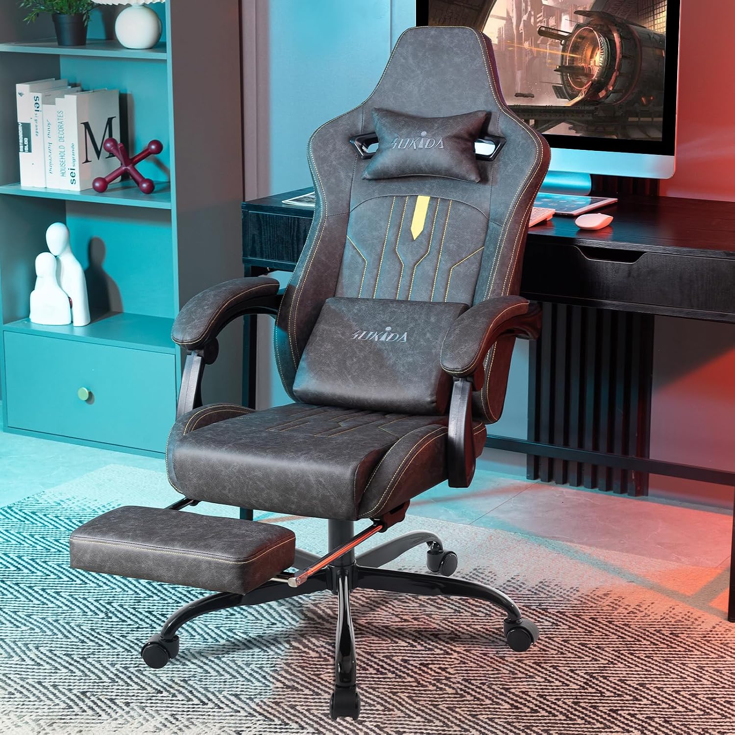 كرسي ألعاب مع مسند للقدمين، كر - مراجعة Office Chair Cushion وسعره