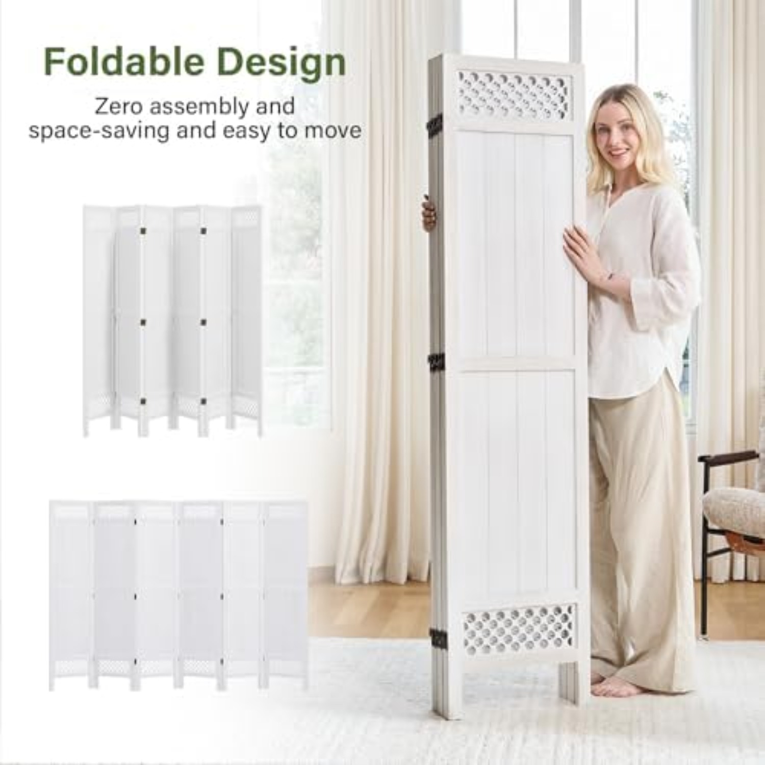 حاجز غرفة خشبي قابل للطي - بطو - مراجعة Partition Screen Divider وسعره
